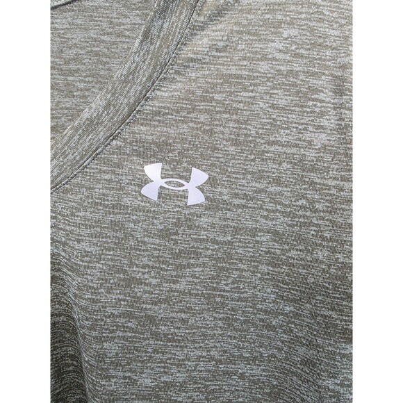 Under Armour Women's S Loose Fit Athletic V-Neck Shirt Heat Gear Heather Black - Picture 3 of 7